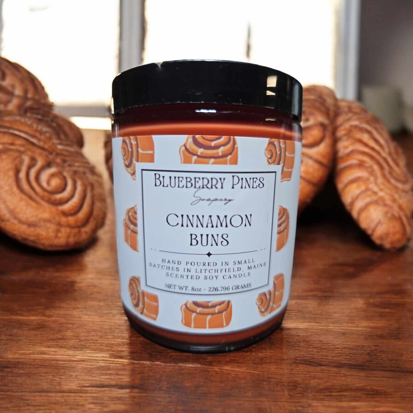 Indulge in the mouthwatering aroma of freshly baked cinnamon buns with this candle. The warm scent fills the air with notes of sweet cinnamon, buttery pastry, and a hint of gooey caramelized sugar. As it burns, enjoy the comforting essence of a bakery-fresh treat that wraps you in cozy warmth and the irresistible fragrance of freshly baked indulgence.
8oz
All of our candles are hand-poured in small batches. Due to this, the color might slightly vary.