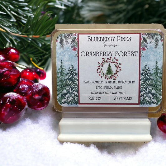 Step into the heart of the wilderness with our Cranberry Forest Wax Melts, where the crisp allure of cranberries mingles with the untamed essence of a lush forest. Close your eyes, and let the fragrance whisk you away to a tranquil retreat surrounded by nature's symphony.