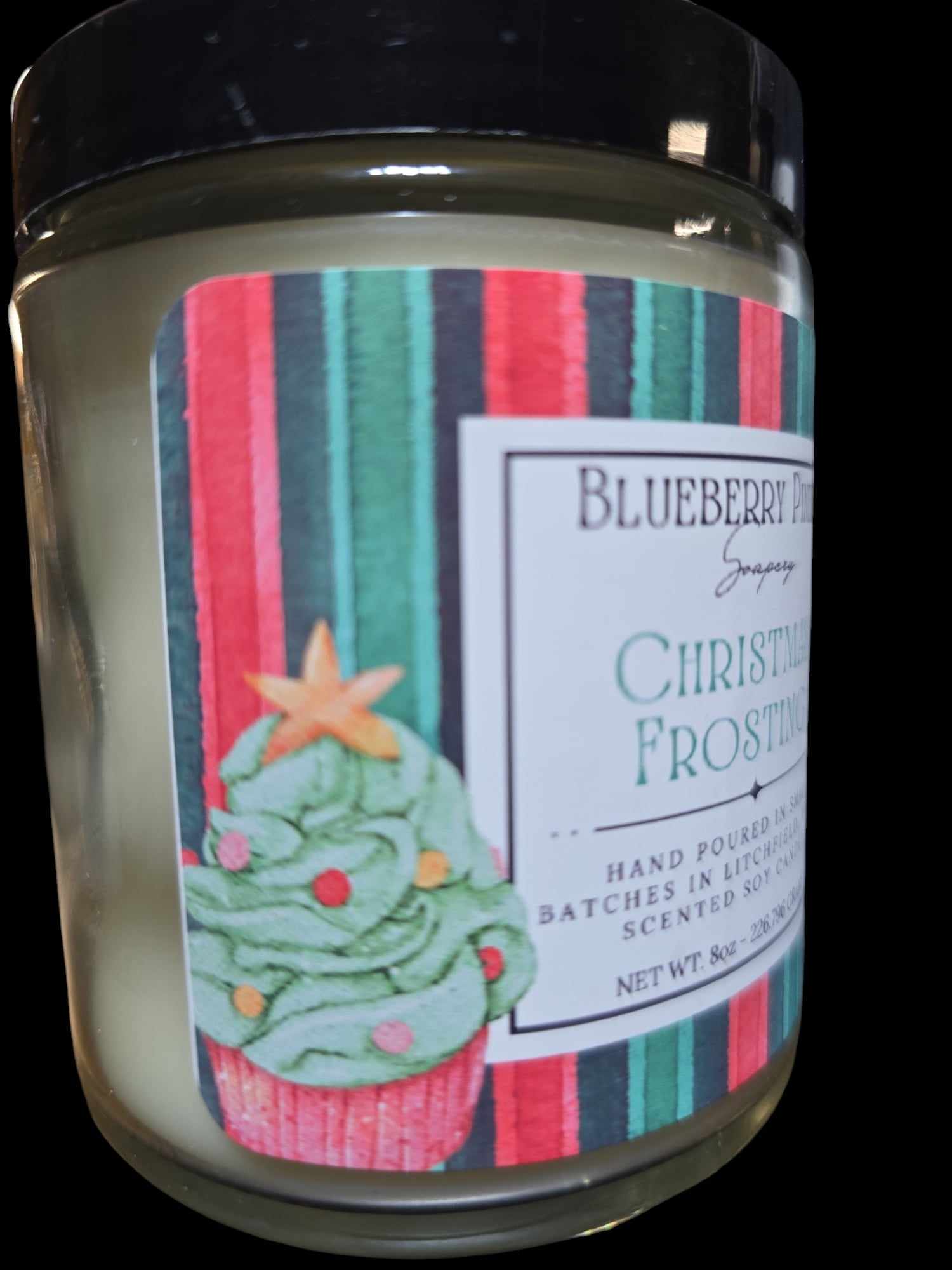 Christmas Frosting invites you into a cozy holiday kitchen filled with the rich, creamy warmth of vanilla buttercream. Notes of sweet vanilla bean mingle with a touch of sugar, evoking freshly whipped frosting and the comforting aroma of holiday treats baking in the oven. This candle creates a deliciously inviting atmosphere, perfect for gathering around with loved ones or simply savoring the sweet spirit of the season. Scented Soy Candle.
8oz