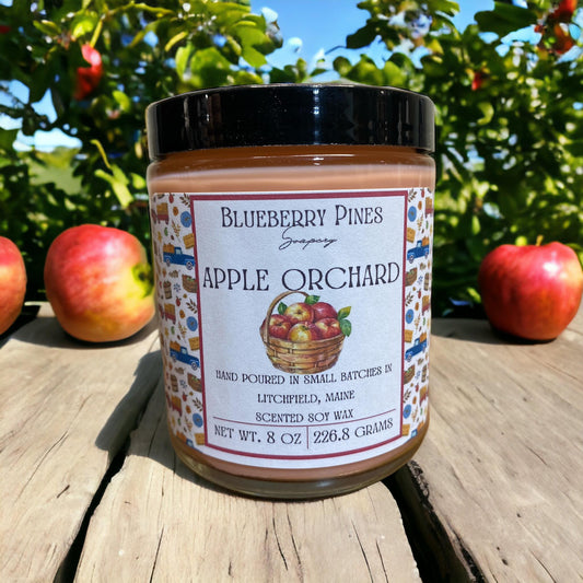 When you light an apple orchard candle, the combination of these elements creates a welcoming and uplifting aroma. It's like bringing the outdoors inside, with the sweet and crisp scent of apples mingling with the refreshing air of an autumn day. This type of candle is often a popular choice during the fall season, providing a cozy and nostalgic ambiance.