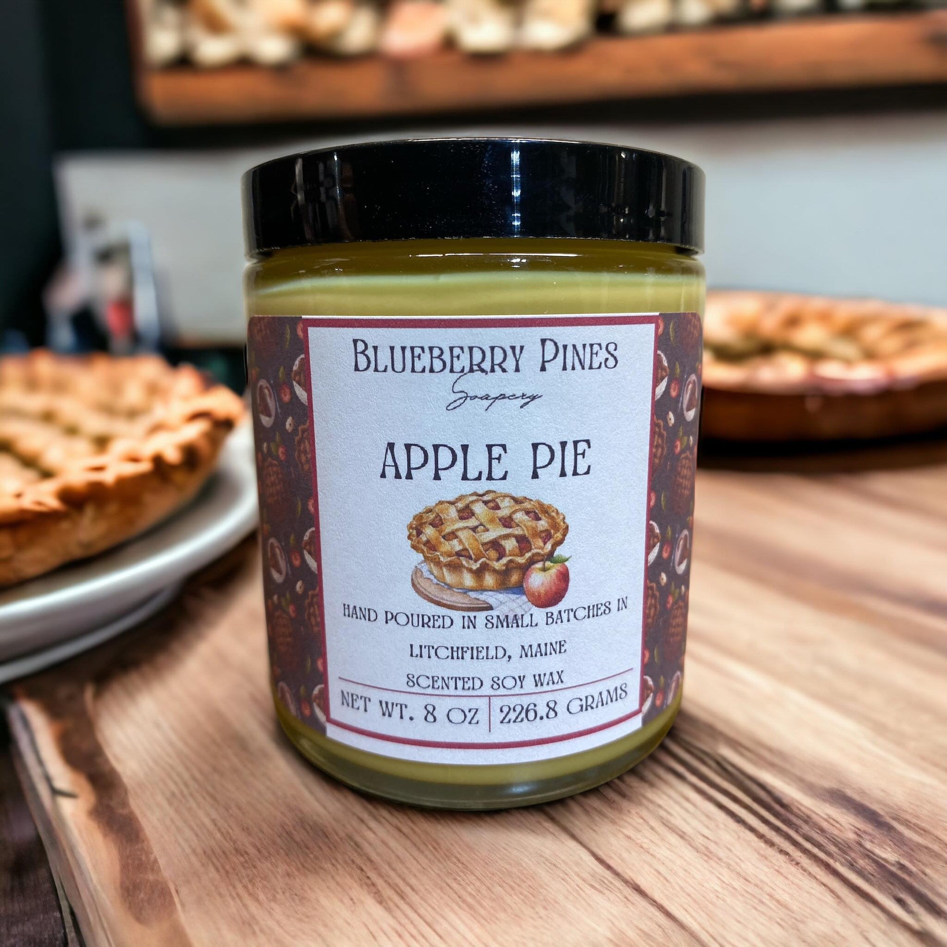 When you light an apple pie candle, the combination of these elements creates a mouthwatering and nostalgic aroma. It's like bringing the warmth and sweetness of a freshly baked apple pie into your home, without having to turn on the oven. This type of candle is often a popular choice during the fall and holiday seasons, creating a cozy and inviting atmosphere.